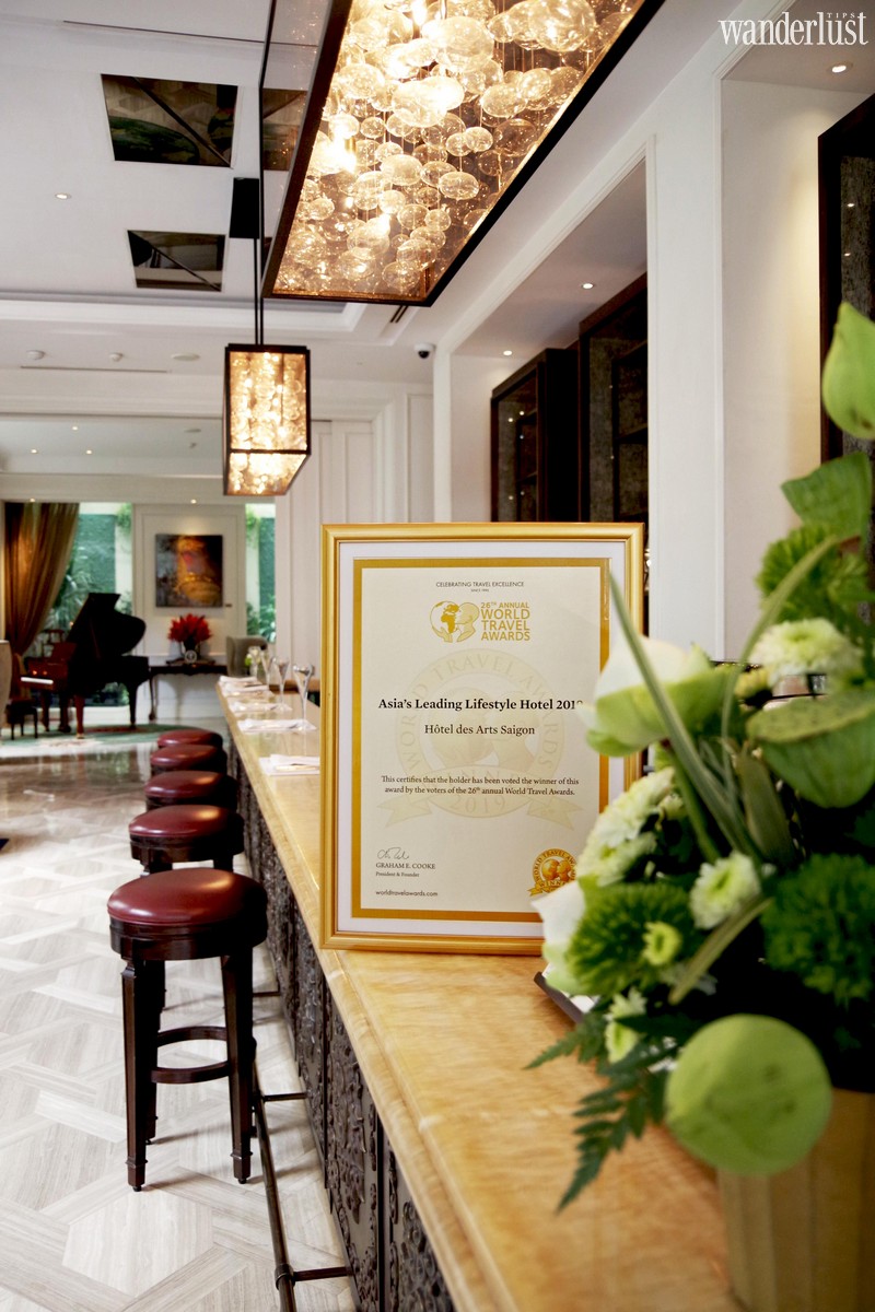 Wanderlust Tips | Hôtel des Arts Saigon crowned as Asia’s Leading Lifestyle Hotel by World Travel Awards & Vietnam’s Luxury Hotel by World Luxury Hotel Awards