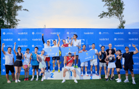 The Winner moment at the Influencer Pickleball Tournament 2025 co hosted by Wanderlust Tips and Angsana Quan Lan Resort